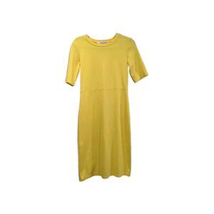 Sonnet James Womens Play Dress Size XS Yellow 1/2 Sleeve Stretch Midi Casual